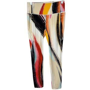 Calia cream, black and multicolor Stay Powerful athletic Leggings size Small